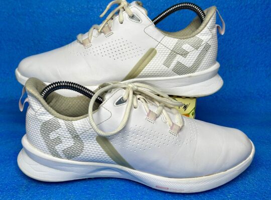 “FootJoy Womens Fuel Golf Shoes-White/Light Pink”