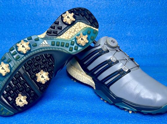 Adidas PowerBand BOA Boost Golf Shoes”(Grey/Blue)