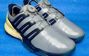 Adidas PowerBand BOA Boost Golf Shoes”(Grey/Blue)